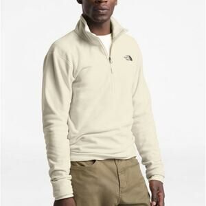 The North Face 1/4 Zip Textured Cap Rock Sweater Cream Pullover Mens Size XXL
